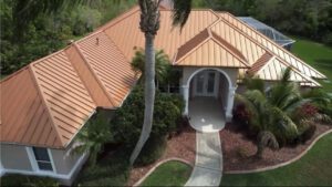Home With brown metal roof