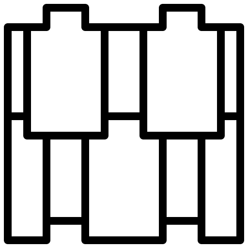 Icon of binoculars with a simple black outline design.