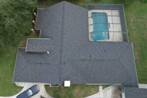 aerial view of a roof
