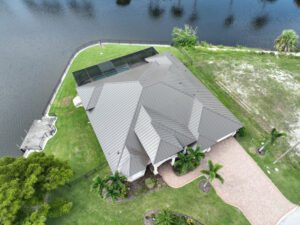 a metal tile roof
