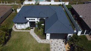 white house with dark grey roof