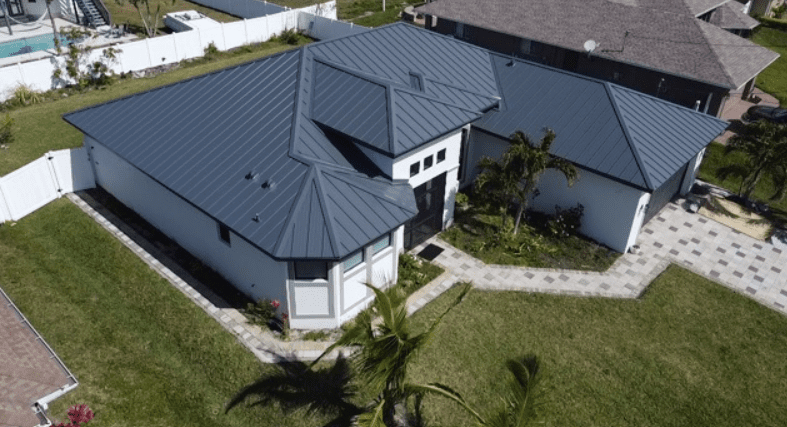 Florida home with grey metal roof