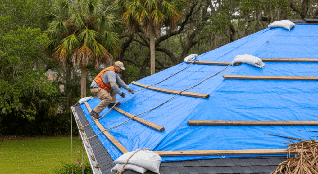 roof tarp installation emergency roof repair