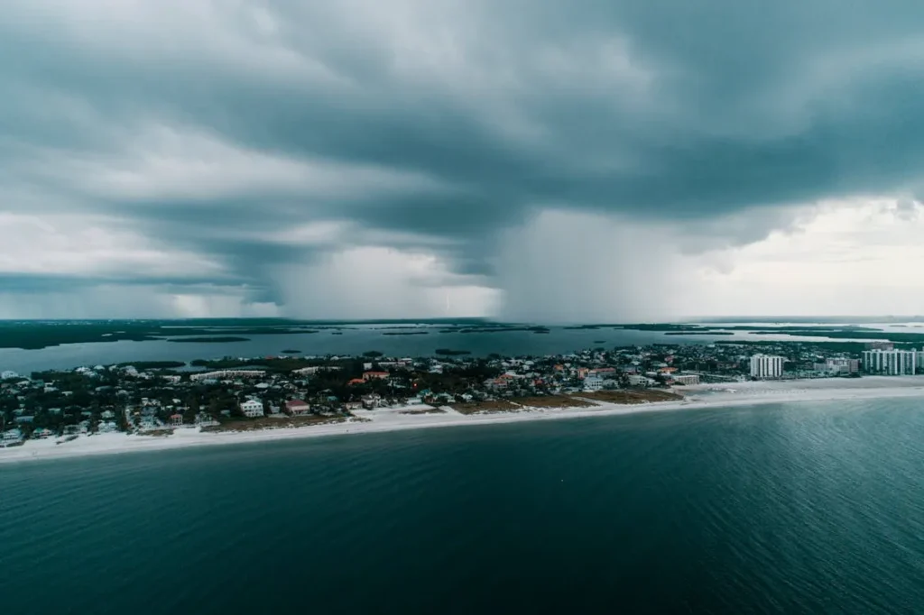 Intercoastal homes facing storm clouds
