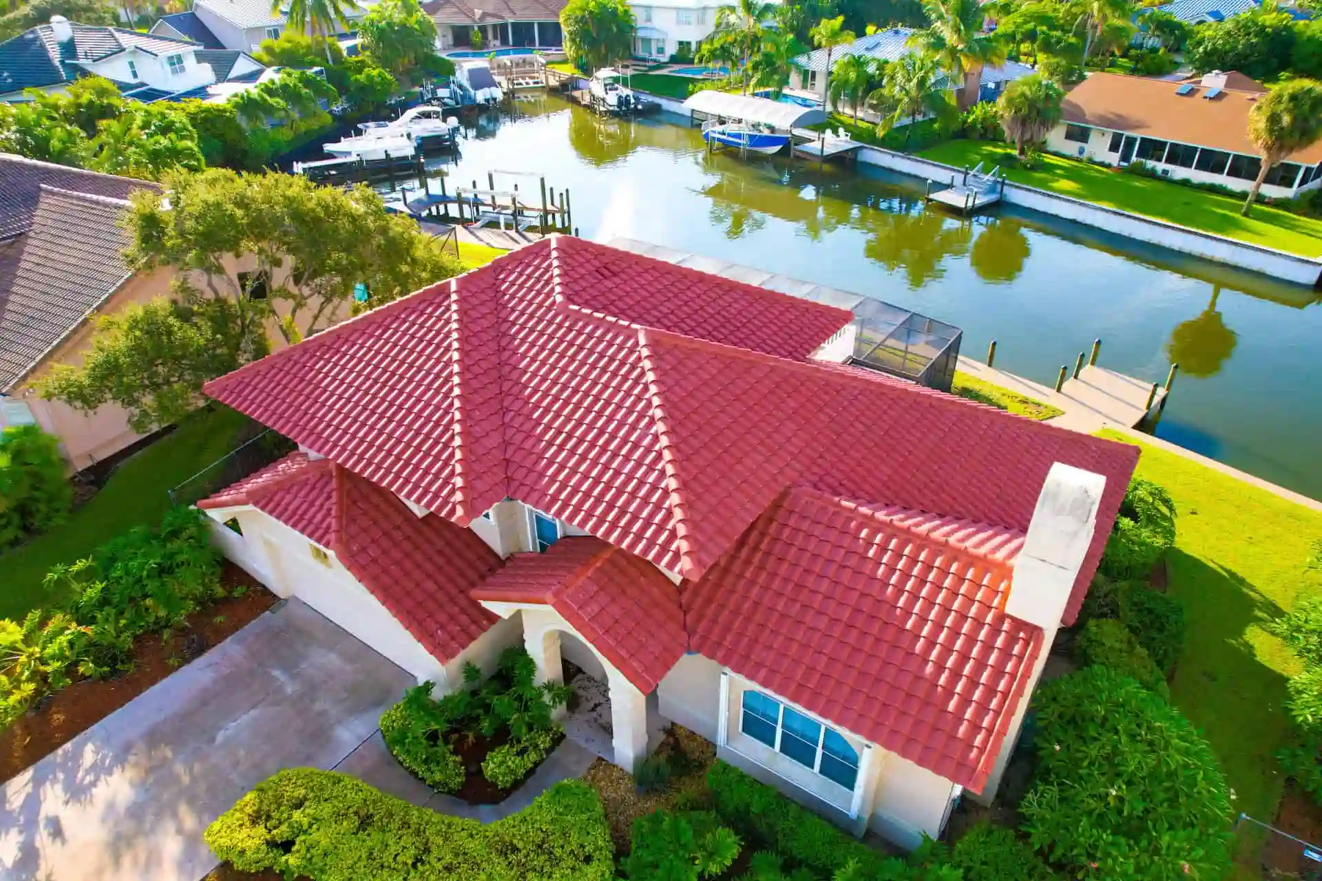 red tile roof installation in florida home