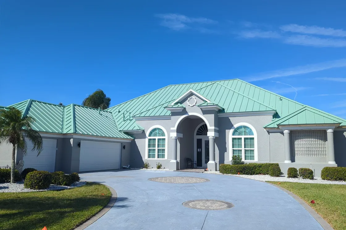 green metal roof on a brevard county home