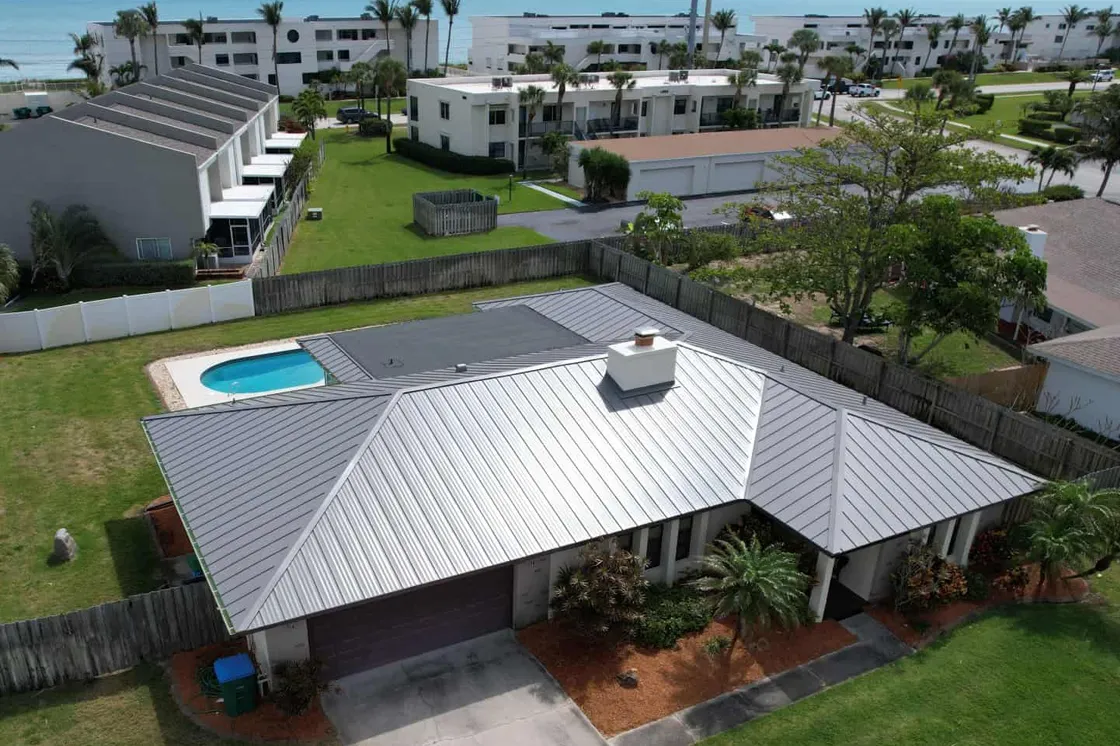 a metal roof on a space coast home