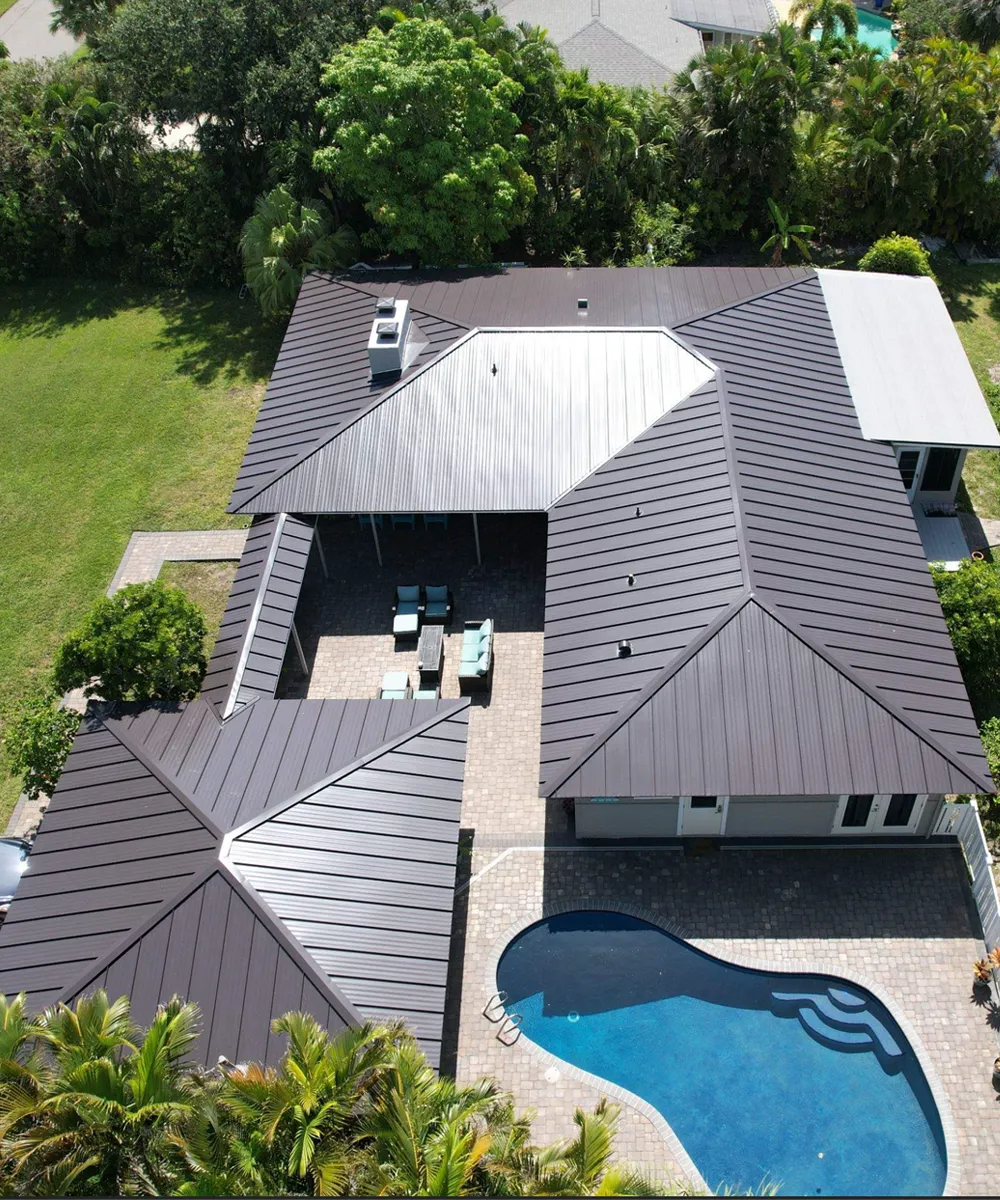 newly installed standing seam metal roof