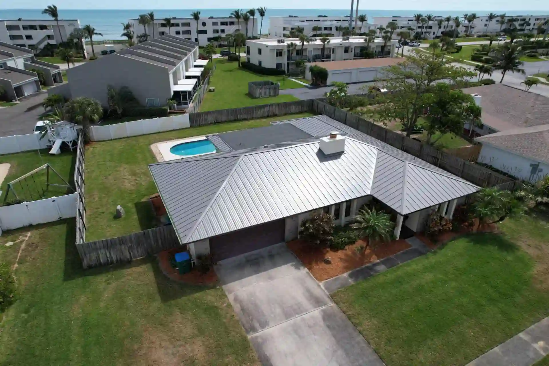 standing seam metal roofing on a house