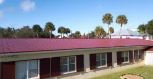 new standing seam roof installed for a church in brevard